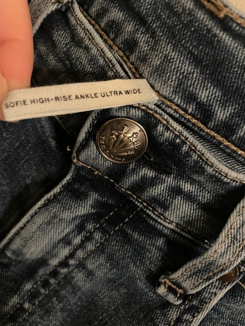 Rag & Bone Sofie‎ High Rise Ankle Ultra Wide Jeans Women’s Size 26 Cuffed Leland - Picture 10 of 14